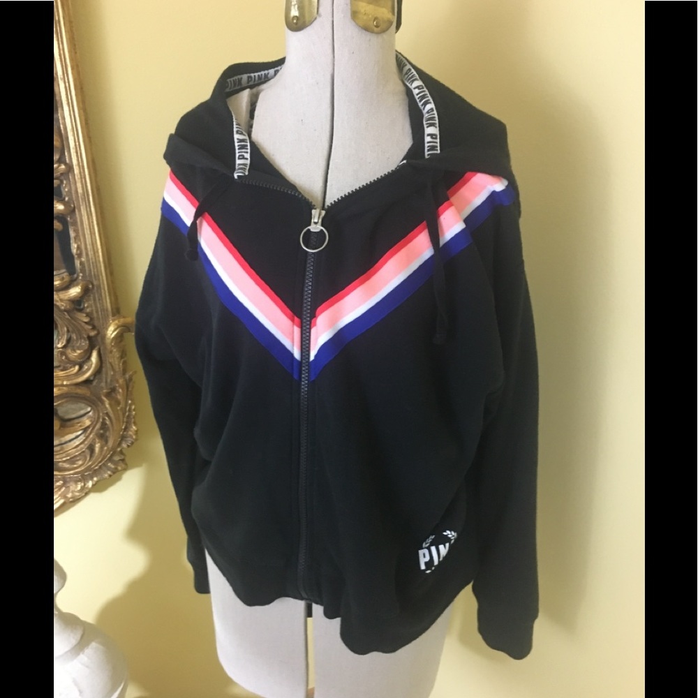 PINK sweatshirt hoodie in black